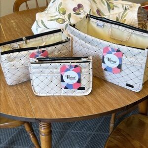 Cream and Black Women's Bag organizer set